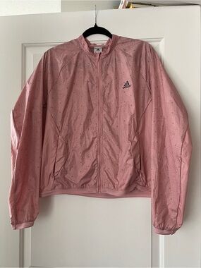 Adidas Women's Light Pink Lightweight Track Jacket - Size L - Like New